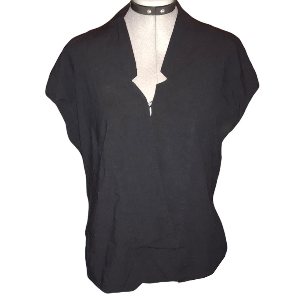 Shades of Grey by Micah Cohen Black Blouse, Reversible Crossover Black Blouse